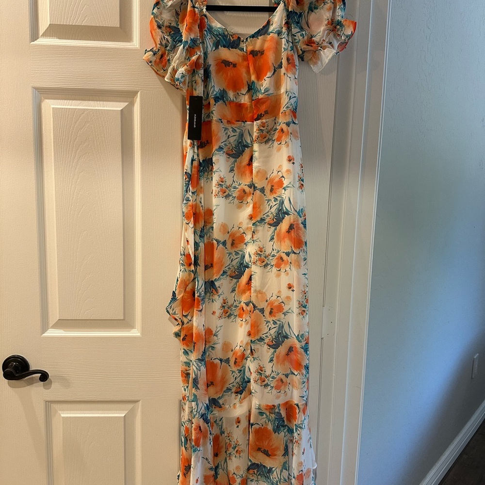 Lulus Floral Print Women's Off Shoulder Dress